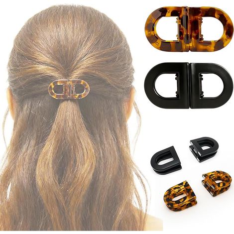 2 piezas, pinzas para el cabello magnéticas sin arrugas, cierre magnético, pequeñas y portátiles, para uso diario y maquillaje, material ABS (1/5)