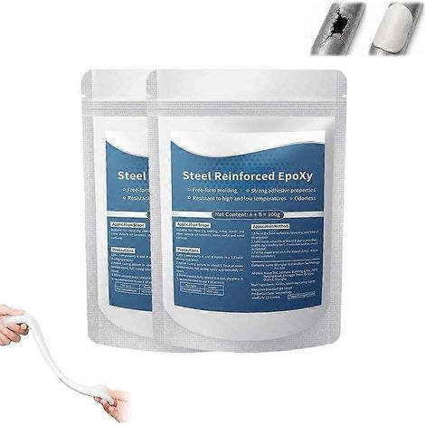 2 piècesPâte à modeler multi-usages haute résistance 100 g, colle argileuse forte pour le fer, pâte à modeler universelle pour piscine, idéale pour coller le plastique, le métal, la céramique, le bois (1/5)