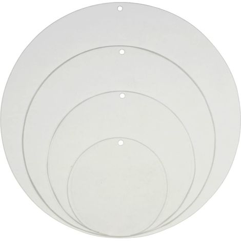 Pendentif rond en verre acrylique transparent avec trou de suspension, ∅ 100 mm x 3 mm, Acrylique Verre (1/5)