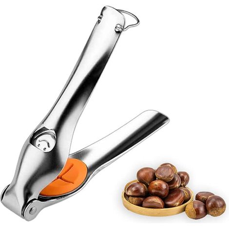 Casse-Noix, Pince Chataignes en Acier Inoxydable, Coupe Chataigne Éplucheur de Châtaignes, Casse Noisette Multifonctionnel Pour Noix, Noisettes, Amandes (1/5)