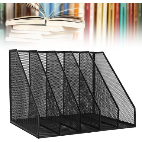 Organiseur de bureau entièrement métallique amélioré, support pour livres à plusieurs feuilles, porte-documents vertical, présentoir pour journaux et manuels scolaires (1/5)