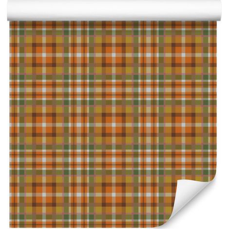 Papier peint à carreaux d'automne, or, orange et ocre, 50 x 1000 cm (1/5)