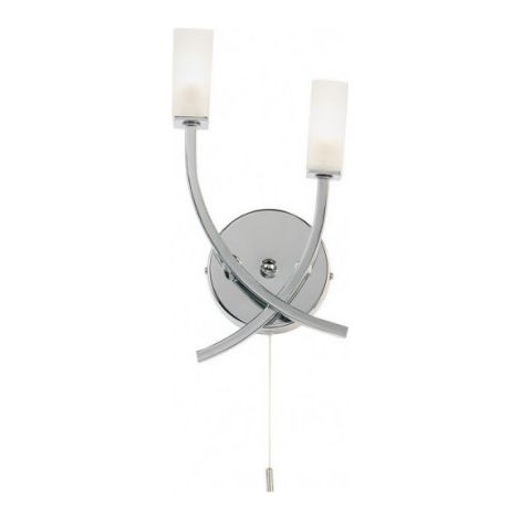 Endon Havana - Applique murale d'intérieur à 2 ampoules au fini chrome avec verre dépoli à l'acide, G9 (1/3)