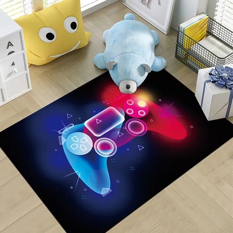 Tapis Gamer 3D 100x150cm Antidrapant Dcoration Chambre Ados GaronAdulte Salon ou Salle de Bain noir TAPIS (1/5)