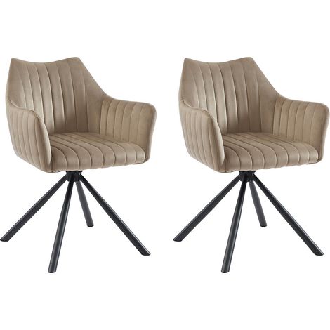 Sedia con braccioli in Velluto e Metallo Beige - Lotto di 2 - IZIALI DI PASCAL MORABITO (1/4)