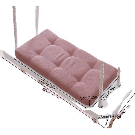 Balançoire en bois, capacité de poids de 50 kg, rembourrage confortable (1/2)