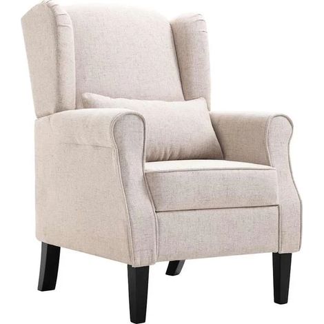 Fauteuil en tissu beige (1/5)