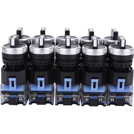 Lot de 10 sélecteurs rotatifs autobloquants à 3 positions BEM38-20X/31, 22 mm (1/4)