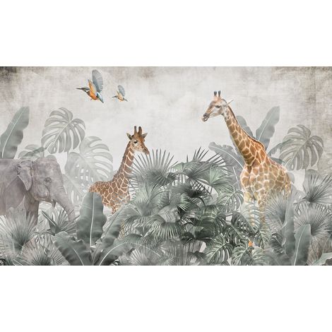 Papier peint panoramique Enfants - Girafes - 130 cm x 78 cm (1/2)