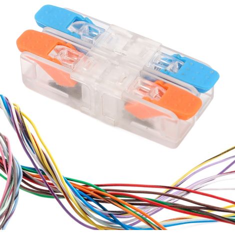 Vente par lots de 10 : connecteur H62W2 à 2 entrées/2 sorties pour câbles de 0,5 à 6 mm², répartiteur rapide, 41 A, 450 V (1/5)