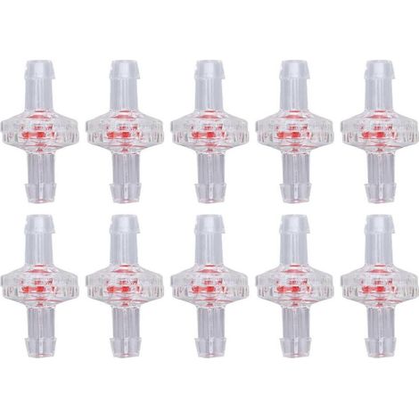 10 clapets anti-retour, tuyau unidirectionnel en plastique PP, raccord de tuyau à membrane d'étanchéité pour l'admission d'air, transparent 7 mm (1/4)