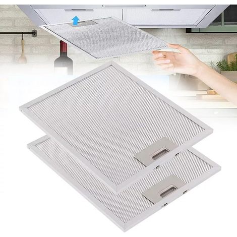 Lot de 2 filtres de rechange pour hotte aspirante 300X250X9mm, filtres universels en alliage d'aluminium avec 5 couches d'aluminium, filtre à graisse (1/5)