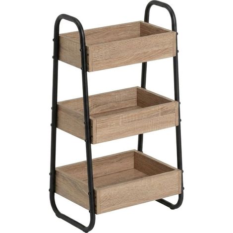 Scaffalatura a 3 Ripiani Urban in Metallo e PB Stile Industriale 41x30x77 cm (1/5)