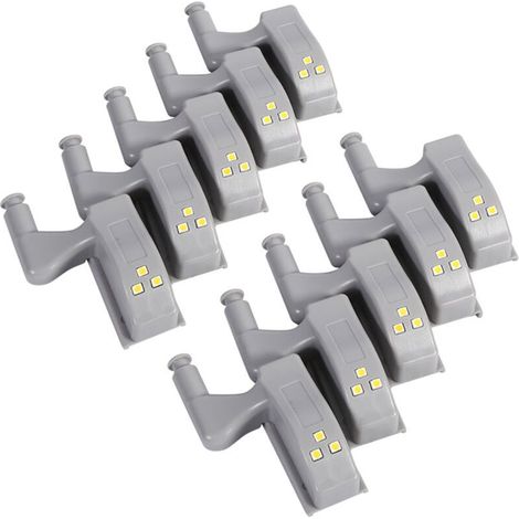10 pièces armoire placard placard armoire LED charnière lumière maison cuisine (blanc froid) (1/5)