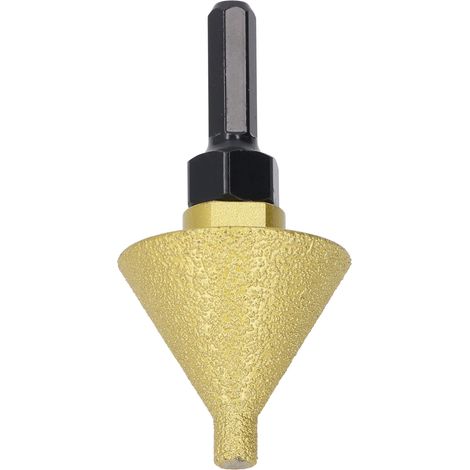 Fraise à chanfreiner diamantée de 50 mm de diamètre, grain 50, pour meuleuse d'angle, avec adaptateur M14 pour marbre, quartz, pierre et carrelage. (1/5)