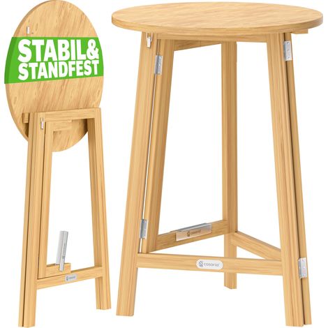 Casaria® Stehtisch 2er Set Holz klappbar 111 cm hoch 78 cm rund Massivholz Bartisch Bistrotisch für Garten Balkon Terrasse Gastronomie Hochzeit Party (1/5)