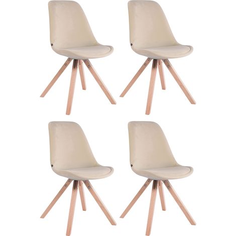 4er Set Stühle Toulouse Samt Square creme natura (1/4)