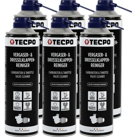 TECPO Vergaser- und Drosselklappenreiniger 6x 500ml Lösemittel AGR Ventil Reiniger Carburetor Cleaner Einspritzdüsen Düsenreiniger Ansaugreiniger