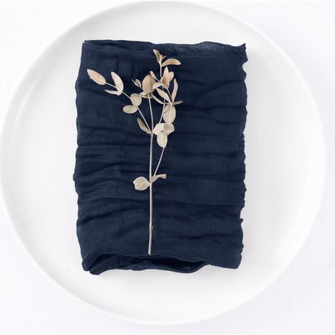Lot de 10 serviettes en tissu, 41,9 x 41,9 cm, lavables, en coton teint à la main, pour fêtes, Noël, Thanksgiving, mariages, lavables en machine (bleu marine) (1/5)