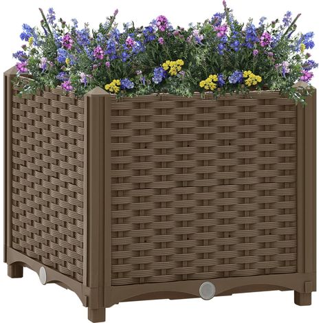 Jardinière de jardin - Balconnière à fleurs Lit surélevé 40x40x38 cm Polypropylène BV471545 - BonneVie (1/5)