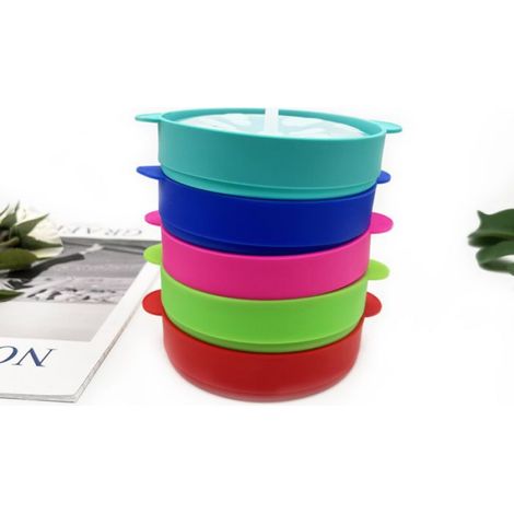 Lot de 3 Machines à Popcorn Silicone Micro-ondes Pliable Vert - - Bol Lavable Lave-vaisselle - Cuisine Compacte (1/4)
