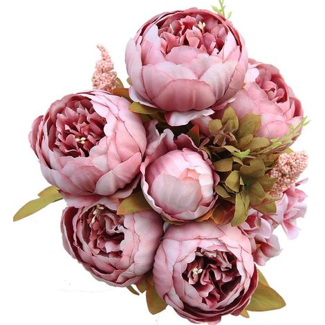 roses artificielles pivoines rouges, 1 bouquet-AquaForge (1/3)