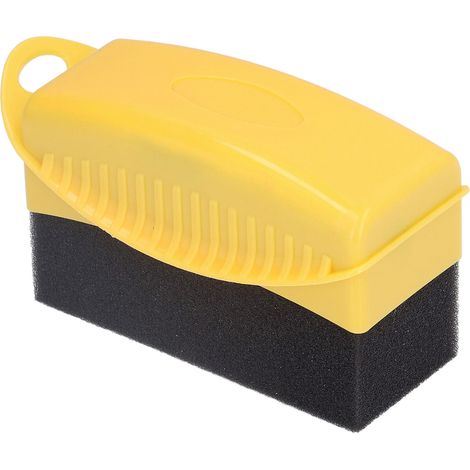 Éponge applicatrice pour produit de contour de pneus, applicateur, éponge de polissage, de lustrage et de nettoyage pour jantes de voiture, brosse jaune (1/5)