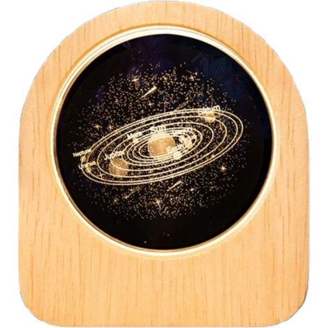 Boule En Cristal 3d Système Solaire - Lampe De Chevet Led Bois Massif - Décoration Intérieure Cadeau - 1 Pièce (1/5)