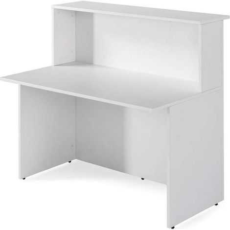 Mostrador para recepción,oficina o estudio acabado blanco 120 cm(ancho) 74 cm(fondo) 115 cm(alto) (1/4)