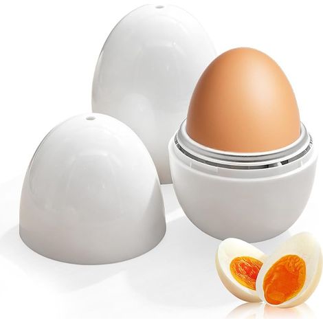 Lot de 2 Cuiseurs à œufs pour Micro-ondes, Cuiseur à œufs, 1 Capacité d'œuf, Cuiseur Vapeur pour Micro-œufs, Chaudière à Micro-ondes, Outil de Cuisine pour Petit Déjeuner Rapide (1/5)