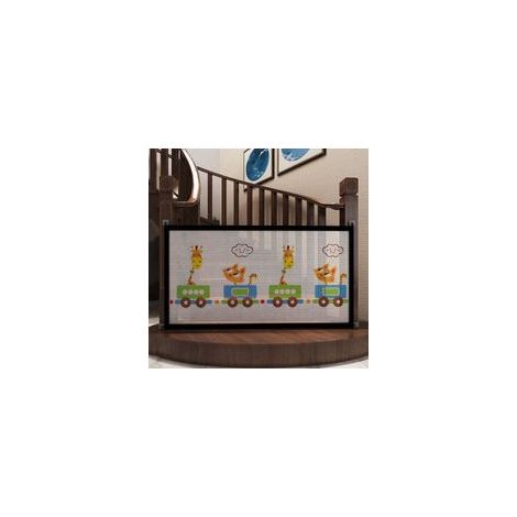 Barrera de seguridad,Barrera de seguridad extensible impresa para bebé (L89cmH85cm), Barrera de seguridad mejorada para escaleras, Barrera de seguridad amovible para niños en las escaleras