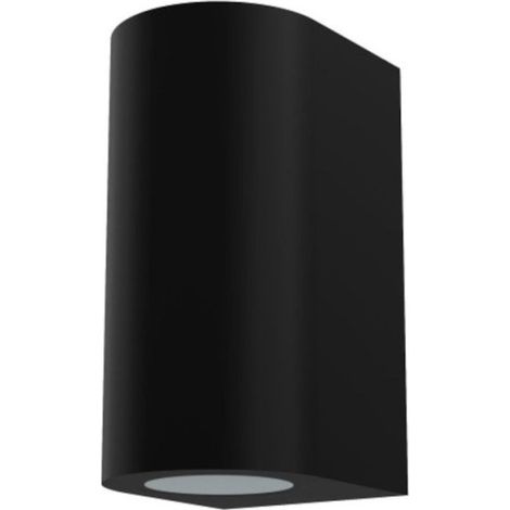 Applique moderno lampadari bartalini pord two gu10 led ip54 alluminio biemissione, finitura metallo antracite