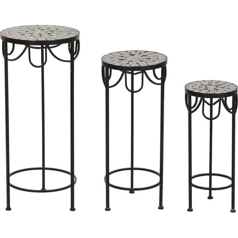 Mesita Auxiliar Set 3 Forja 30X30X69 Mosaico (1/4)