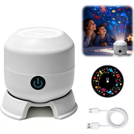 Projecteur océan LED, vagues 360°, USB, variable, veilleuse et ambiance, plafond et chambre (1/5)