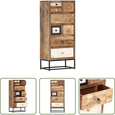 Meuble industriel -  Armoire à tiroirs 45 x 30 x 105 cm Bois de récupération massif (1/5)