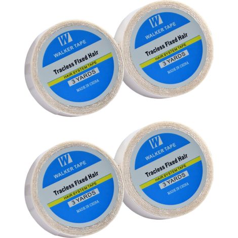 Ruban adhésif double face, ruban de remplacement pour extensions de cheveux, ruban adhésif pour extensions de cheveux, 1 cm x 3 m x 4 rouleaux (1/5)