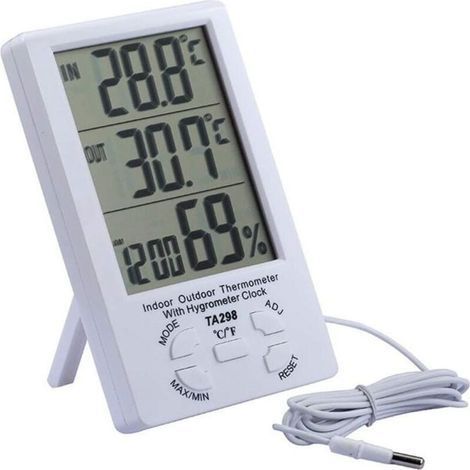 Thermomètre grand écran de haute précision avec sonde pour thermomètre intérieur extérieur numérique grand écran LCD (1/5)