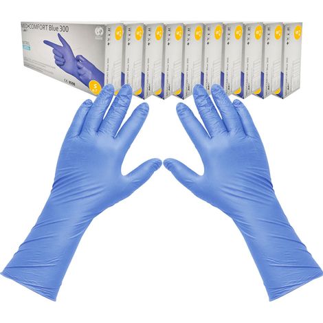 Guanti in nitrile S blu Ampri Blue 300 100 pezzi cartone 10 confezioni (1/5)