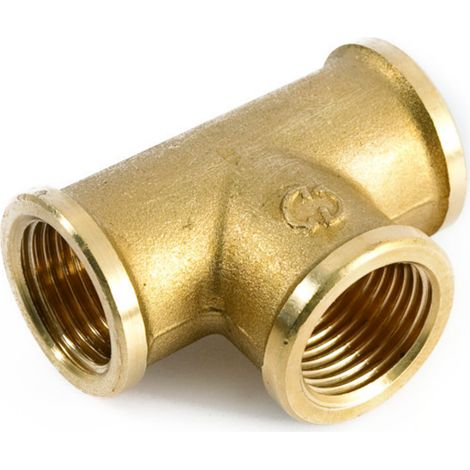 Schläfer 6405135, Raccordo a T Ottone 3/4 Femmina, Raccordo Triplo Femmina TEE Raccordo 3 Vie (1/5)