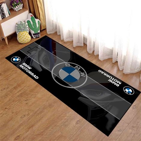 Tapis long en velours cristal, tapis décoratif pour moto, résistant aux taches, à l'usure et facile à nettoyer, tapis de chevet - 50 x 160 cm [Dos en velours cristal à pois]