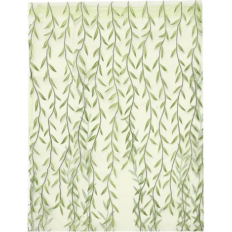 2 Rideaux en mousseline, motif floral champêtre, impression offset, filtre lumière, pour salon, salle à manger, chambre (1/5)