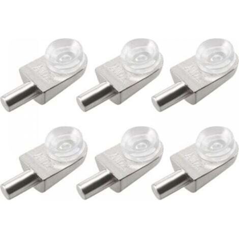 Support mural pour étagère en verre – Lot de 20 taquets en alliage de zinc avec ventouse, fixation sans perçage (1/5)