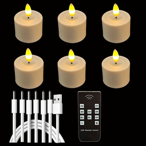 (Lot de 6) Bougie à LED Electrique Fausse Bougie Decorative Flamme Vacillante pour Decoration Chambre Mariage Anniversaire Halloween Noël (1/5)