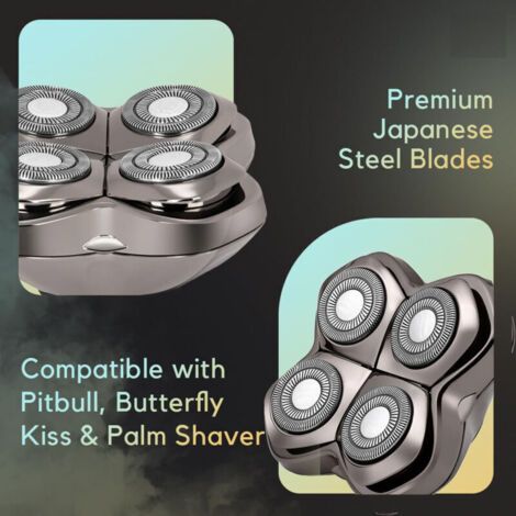 Tête de rasoir électrique de rechange et lame de rasoir pour tête chauve pour hommes/femmes Lame de rechange compatible avec Pitbull Skull Shaver PRO 4, Butterfly Kiss PRO et Palm Shavers (1/3)