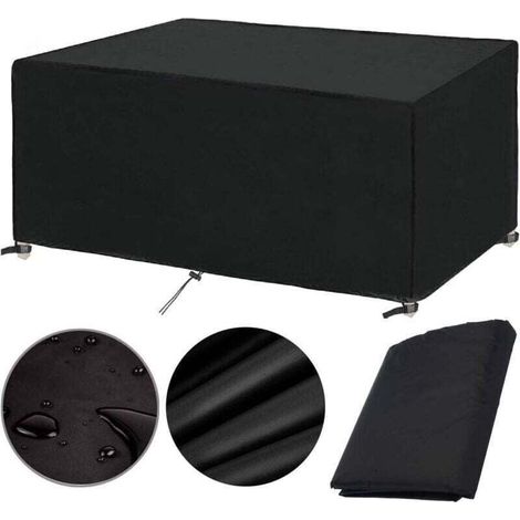 Housse Salon de Jardin 200x100x75cm Protection Bache Table de Jardin Mobilier Extérieur Imperméable Coupe Vent Anti UV Résistant Au Froid Housse de Meuble Tissu Oxford (200x100x75cm) (1/4)