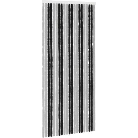 Cortina de Insectos de Chenilla Gris y Negro 90 x 200 cm vidaXL