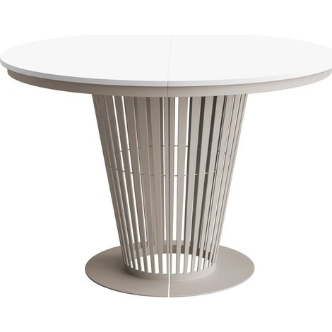 Mesa Oswego 181, Cachemira + Blanco, 76x0x0cm, Alargamiento, Aglomerado laminado, Metal