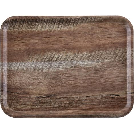 Plateau stratifié surface grainée Madeira chêne foncé 46 cm - 460 x 360 x 14 mm - CAMBRO (1/3)