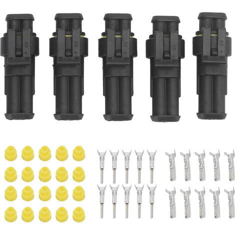 5 connecteurs électriques 2 broches SuperSealed IP67 étanches pour auto camion moto bateau (1/5)