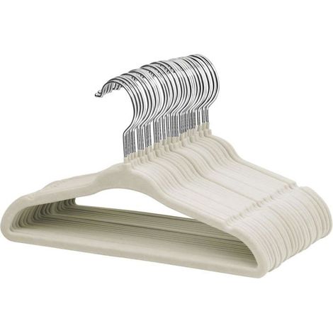 30 cintres antidérapants bébé, velours doux + crochet pivotant 360° + encoches bretelles, pour armoire enfant et rangement compact (1/5)